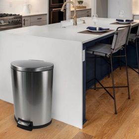 Indoor and Outdoor Universal 14.5 Gallon/54 Liter Stainless Steel Half Round Kitchen Trash Can