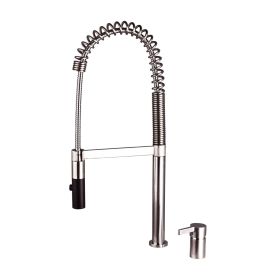 Commercial Pull Down Single Handle Kitchen Faucet Brushed Nickel