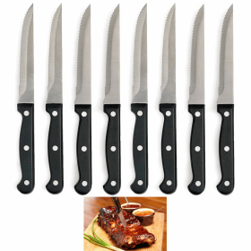 8 Professional Steakhouse Knife Set Steak Knives Kitchen Cutlery Tool Serrated