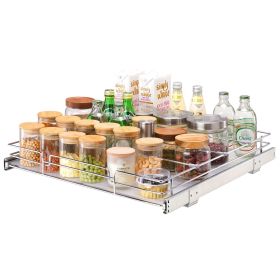 VEVOR 20"W x 21"D Pull Out Cabinet Organizer, Heavy Duty Slide Out Pantry Shelves, Chrome-Plated Steel Roll Out Drawers