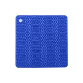 Non-Slip Honeycomb Kitchen Table Pad Multi-Purpose Hot Pads, Spoon Rest Heat Insulation Pad (Color: Blue)