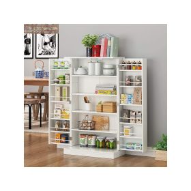 Kitchen Pantry; Farmhouse Pantry Cabinet (White: White)